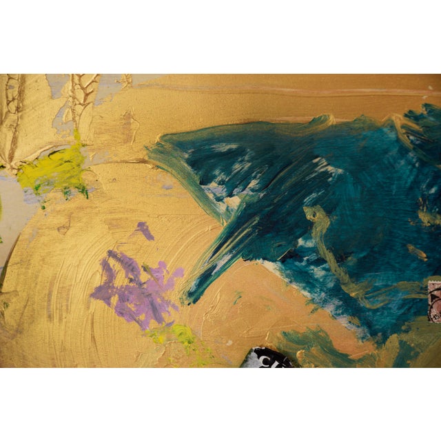 Abstract Time Is Golden - Modern Abstract on Wood Panel by Michael Pauker For Sale - Image 3 of 5