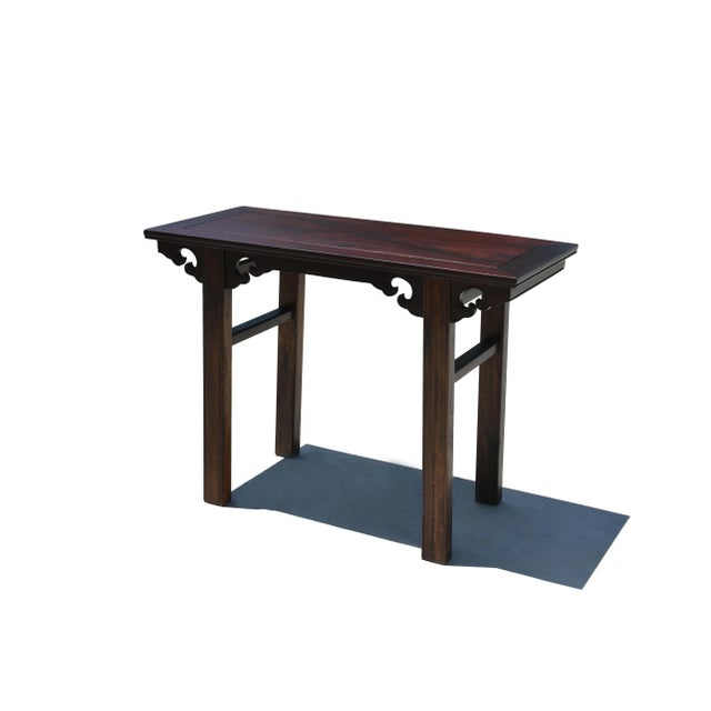 Wood Chinese Antique Wine Console Table Solid Wood Single Board Elegant Ming For Sale - Image 7 of 18