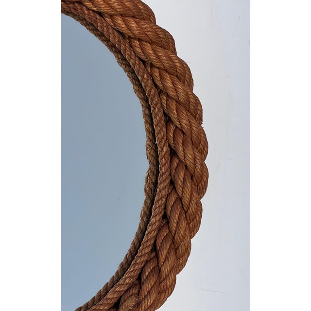 Textile Round rope mirror in the style of Audoux Minet For Sale - Image 7 of 12