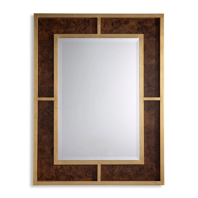 Wood Bedford Gold Whiskey Burl Mirror For Sale - Image 7 of 7