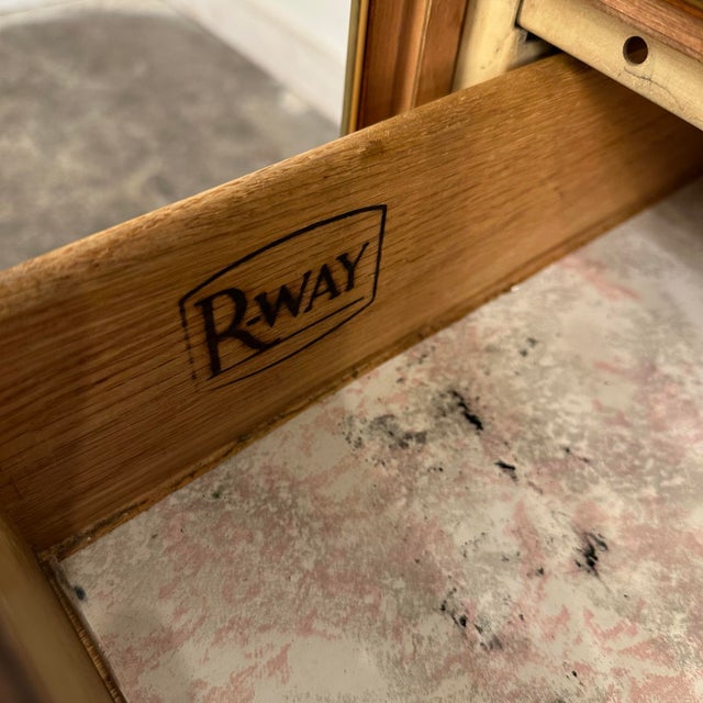 Rway Walnut Mid Century Modern Writing Desk For Sale - Image 12 of 12