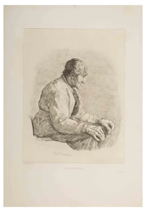 Charles Paul Renouard, Le Charpentier, Etching, Late 19th Century