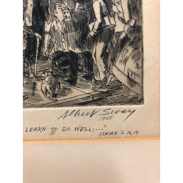 Albert Sway, New York Social Realist Etching Cease To Do Evil Learn To Do Well WPA Artist NYC For Sale - Image 4 of 6