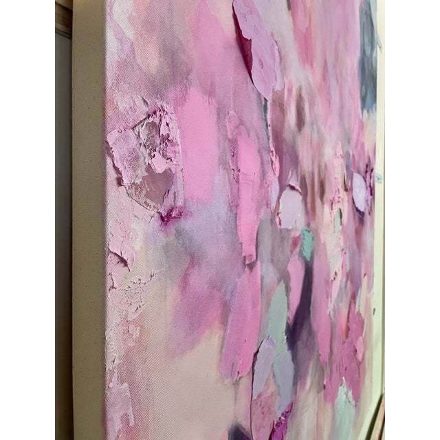 "Blame It on the Twilight" Dimensional Abstract in Plum and Orchid For Sale - Image 10 of 12