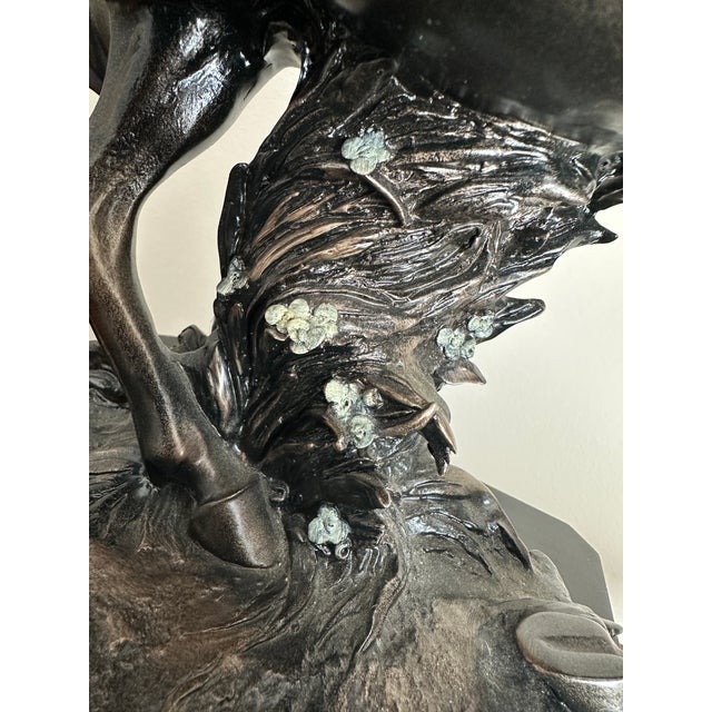Wood Vintage 1992 Florence Giuseppe Armani "Liberty" Free Spirit Lady on a Horse in Bronze For Sale - Image 7 of 11