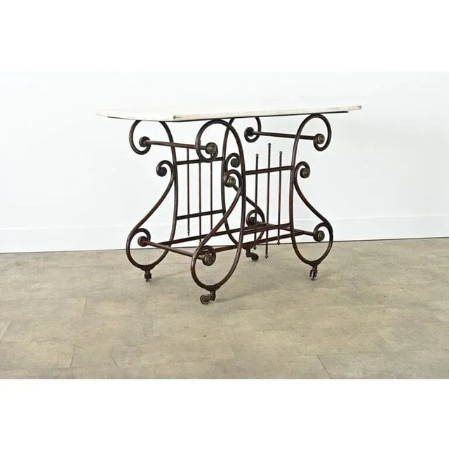 French French 19th Century Iron & Marble Butcher or Pastry Shop Table For Sale - Image 3 of 12