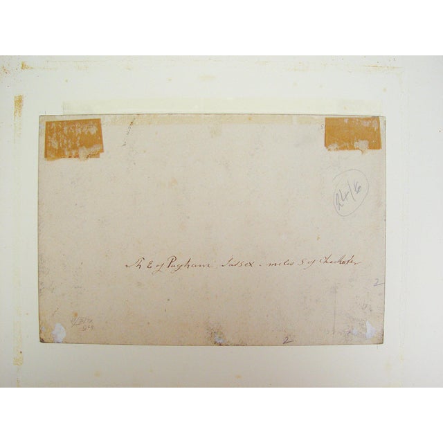 Late 19th century watercolor study on paper of the Church of St. Thomas a Becket, Pagham, West Sussex, England. Unsigned,...