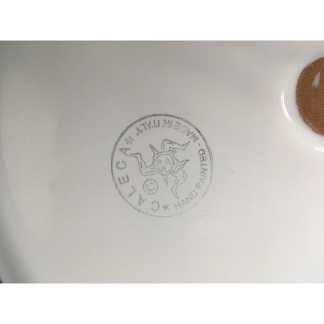 Vintage Caleca Peach Floral Italian Ceramic Serving Platter For Sale In Jacksonville, FL - Image 6 of 13