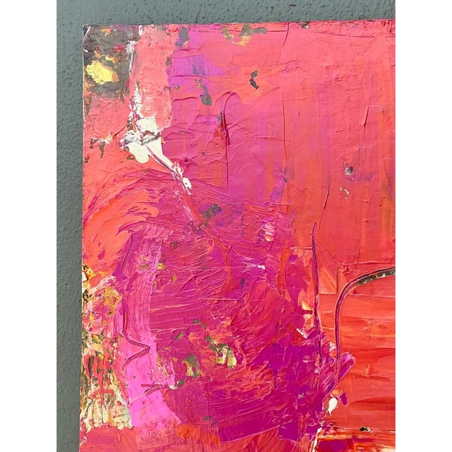 Vintage Abstract Expressionist Painting on Canvas For Sale - Image 4 of 12