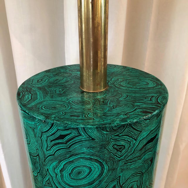 Fabulous faux malachite floor lamp by Piero Fornasetti in beautiful condition with all new wiring a great mid-century...