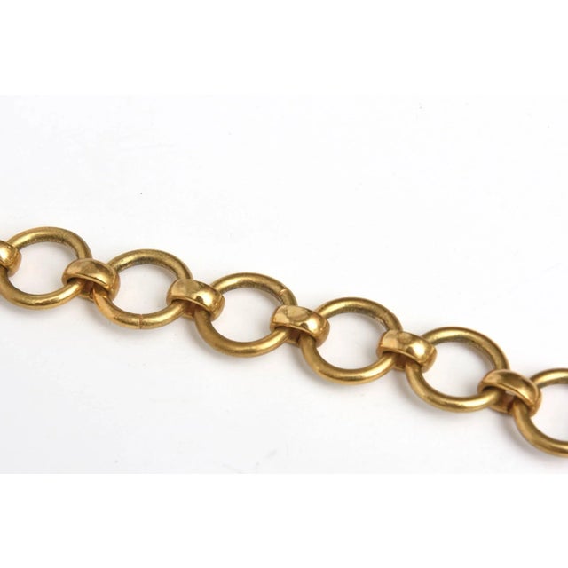 Yves Saint Laurent Vintage Yves Saint Laurent Long Brass Link Chain Necklace 1970's For Sale - Image 4 of 9