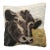 Cow Pillow - Hand Rug Hooked by Designer - 100% Wool For Sale