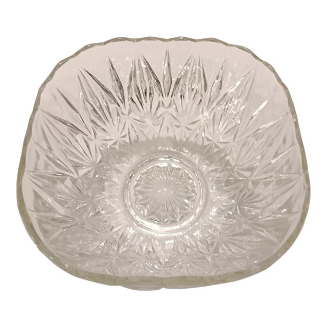 Vintage Large Cut Lead Crystal Bowl For Sale