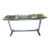 Contemporary Modern Style Brushed Steel Truss Base Glass Top Elongated Raised Rectangular Table (20th./21st Century) For Sale