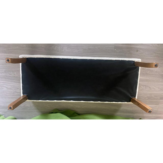 Lee Industries Ivory White Shearling Bench For Sale - Image 12 of 12