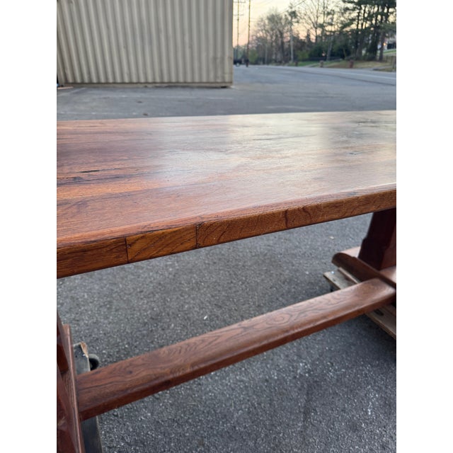 Brown 19th Century French Trestle Table For Sale - Image 8 of 14