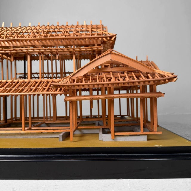 Japanese Architectural Scale Model in Glass Display Case, 1950s For Sale - Image 11 of 18