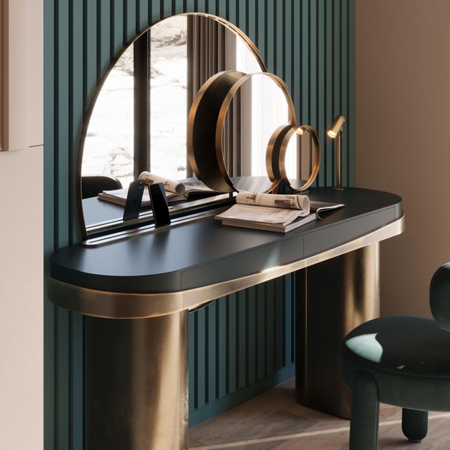 Contemporary Aldrich Dressing Table by Porus Studio For Sale - Image 3 of 18