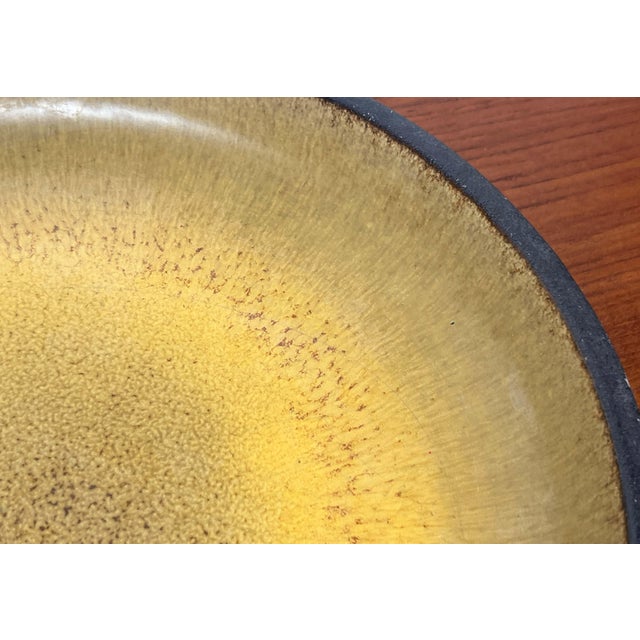Ceramic Large Mid-Century Modern Danish Studio Pottery Yellow Bowl from Frank Keramik, 1960s For Sale - Image 7 of 17