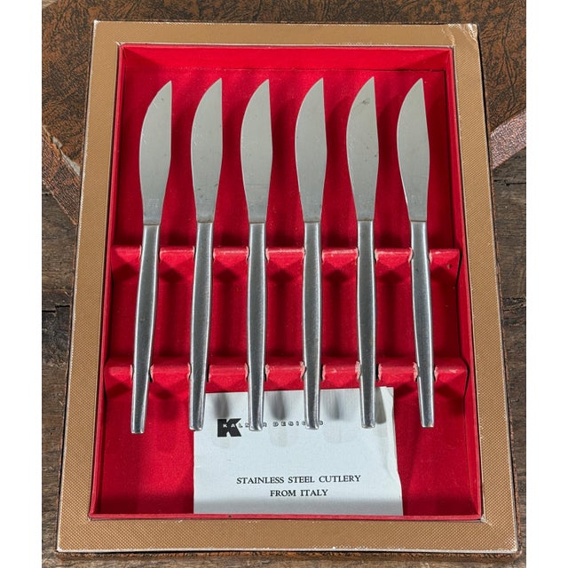 Mid-Century Modern Mid Century Modern Kalmar Designs Stainless Steel Knives – Set of 8 For Sale - Image 3 of 7