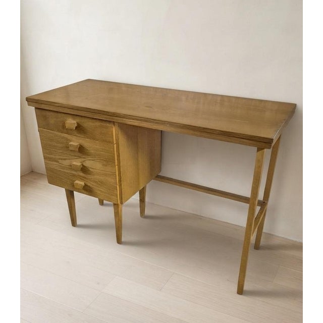 A compact vintage ladies desk by Hikor, produced in Czechoslovakia during the 1980s. The desk features a simple...
