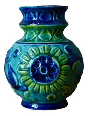 Bohemian Blue Green Vase from Bay Keramik, 1960s