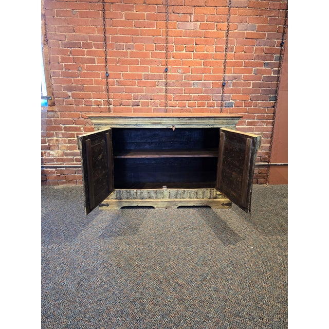 Farmhouse Handcarved Reclaimed Wood Sideboard For Sale - Image 3 of 9