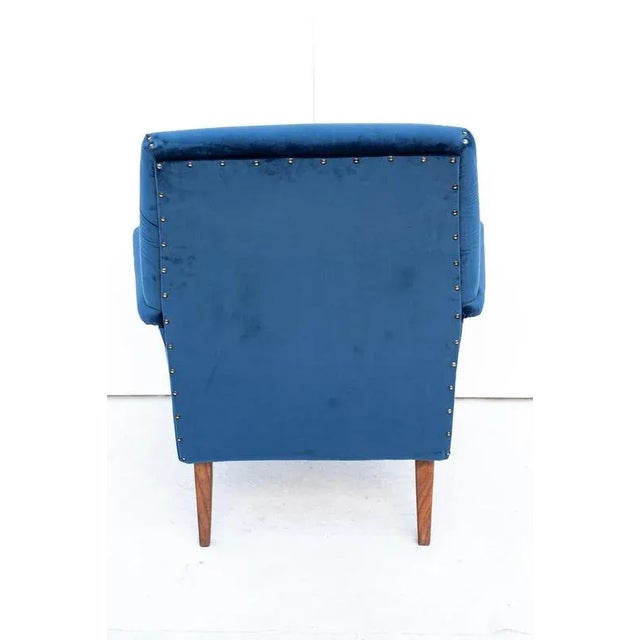 Vintage Velvet Armchair, 1950s For Sale - Image 3 of 11