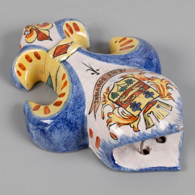 19th Century French Faience Fleur De Lis Wall Pocket For Sale - Image 9 of 13