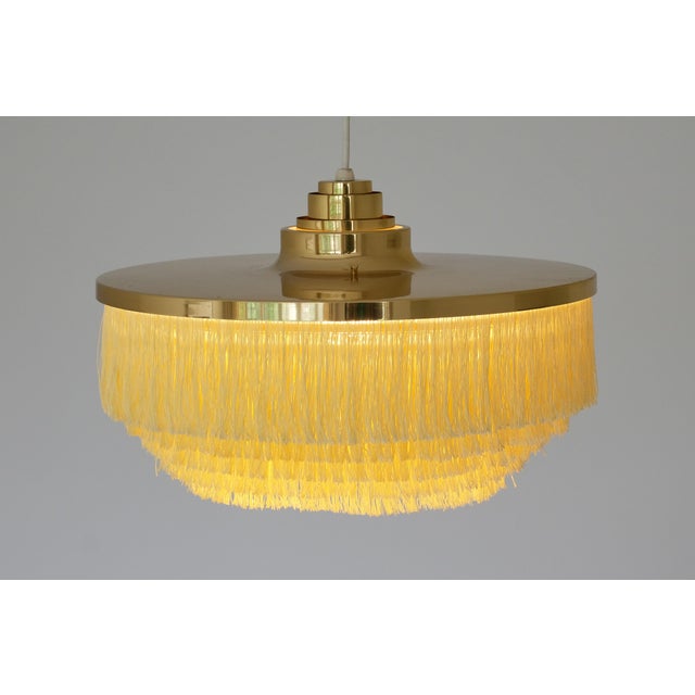 T-603 Fringe Pendant Light in Brass and Silk by Hans-Agne Jakobsson for Hans-Agne Jakobsson AB Markaryd, Sweden, 1960s For Sale - Image 6 of 13