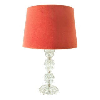 Murano Glass Clear Bulicante Lamp from Barovier and Toso, 1940s For Sale