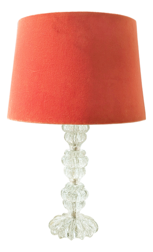 Murano Glass Clear Bulicante Lamp from Barovier and Toso, 1940s