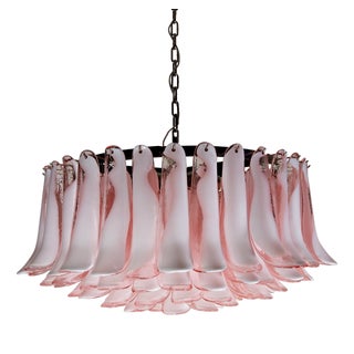 Murano Pink Petal Chandeliers, 1990s, Set of 2 For Sale