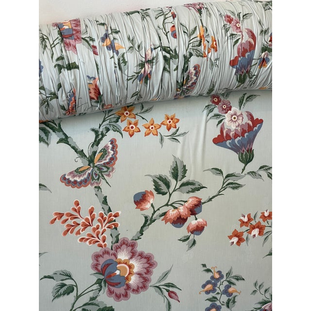 Blue 1960s Custom Made King Headboard + 2 Pillows Floral Chintz For Sale - Image 8 of 8