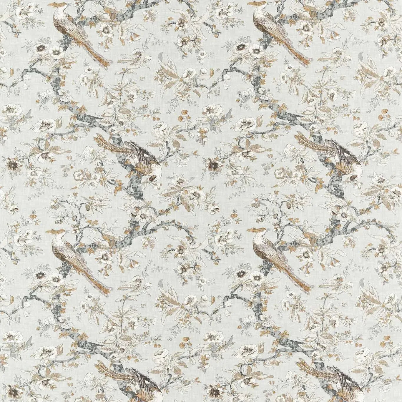 Zoffany Chintz Fabric in Quartz Grey | Chairish