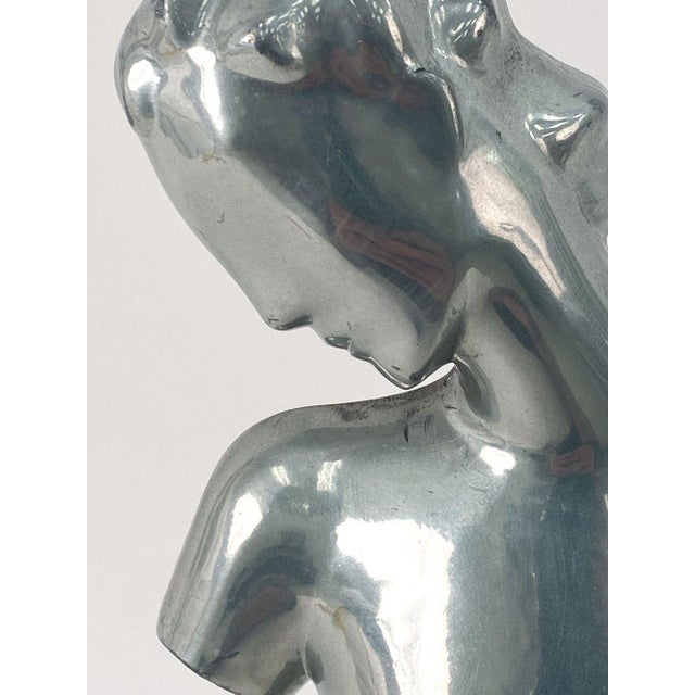 Silver Mid 20th Century Art Deco Female Nude Oscar Sculpture For Sale - Image 8 of 13
