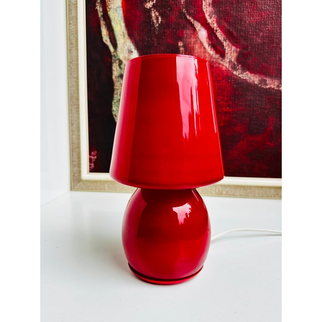 Mushroom Table Lamp in Red Murano Glass from La Luce Vetro Arte Muranese, Italy, 1970s For Sale - Image 6 of 15