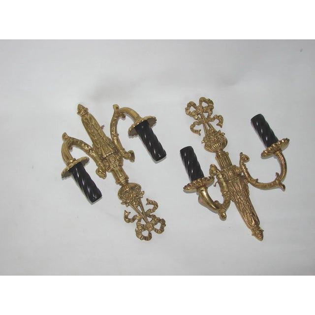 1950s Vintage Brass Lamps, Set of 2 For Sale - Image 5 of 6