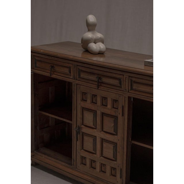 Brutalist Spanish Sideboard in Wood, 1970s For Sale - Image 13 of 18