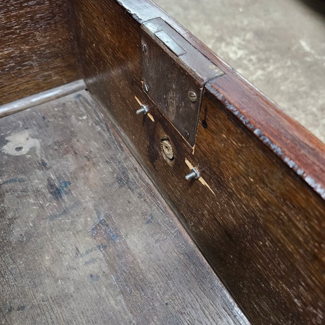 Late 19th Century Mahogany Oak Lined 2 Over 2 Drawers Georgian Chest For Sale - Image 4 of 16