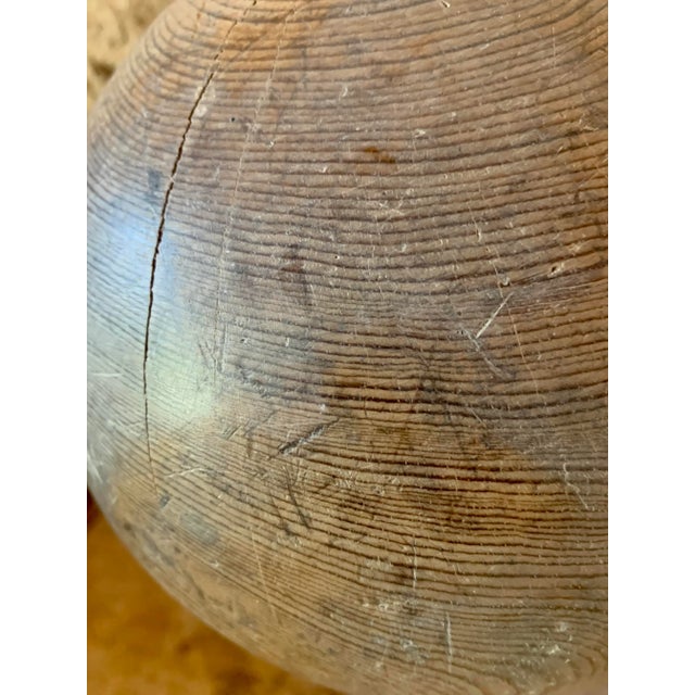 19th Century Antique English Turned Wood Staircase Newel Finial For Sale - Image 10 of 12