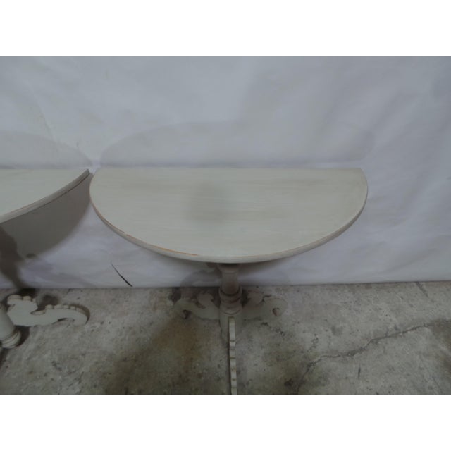 This is a very RARE set of 2 Swedish Country style flip top console tables. They have both been restored and repainted...