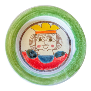 1960s Italian Giovanni DeSimone Pottery Bowl Folk Art King