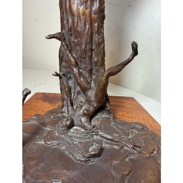 Bronze Large Vintage Scott Jarvie 20th Century Bronze Wood Waterfall Statue Sculpture For Sale - Image 8 of 16