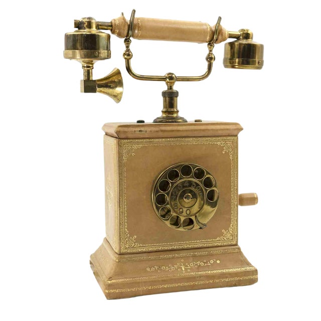Vintage Brass Telephone, 1930s For Sale