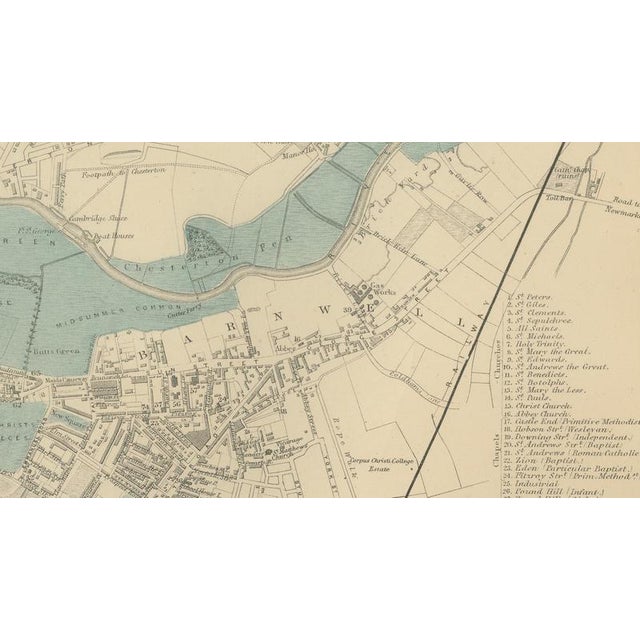 Map of Cambridge and Oxford with Victorian University City Plans, 1885 For Sale - Image 10 of 11