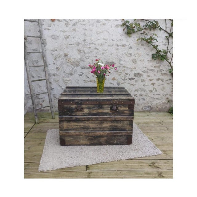 Large Black Trunk, 1920s For Sale - Image 6 of 6