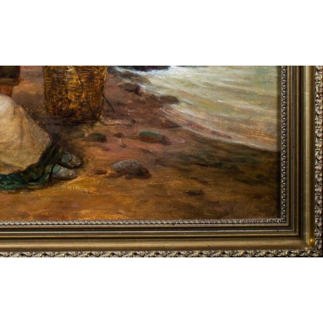 George Turner, Waiting for Papa, A Seaside Idyll, 19th Century, Oil Painting For Sale - Image 4 of 14