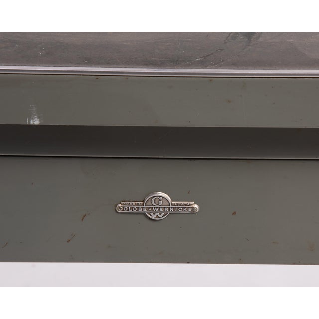 Globe-Wernicke Industrial Streamliner Tanker Grey Desk Work Table 1940's For Sale - Image 12 of 15