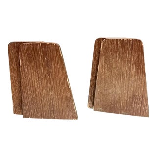 1960s Vintage Midcentury Double Panel Teak Bookends For Sale
